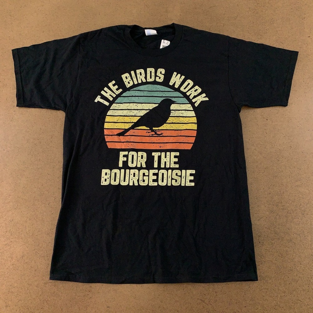Port & Co Men's Size Medium The Birds Work For Bourgeoisie Graphic T-Shirt NWT